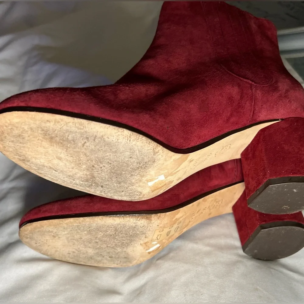 Joie Burgundy Suede Ankle Boots